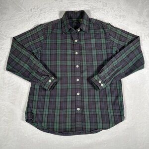L.L. Bean Flannel Shirt Women Size XS Regular Long Sleeve Plaid 100% Cotton